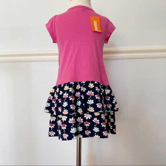 Gymboree Pink Blue Ruffle Short Sleeve Dress 3T - Picture 2 of 12